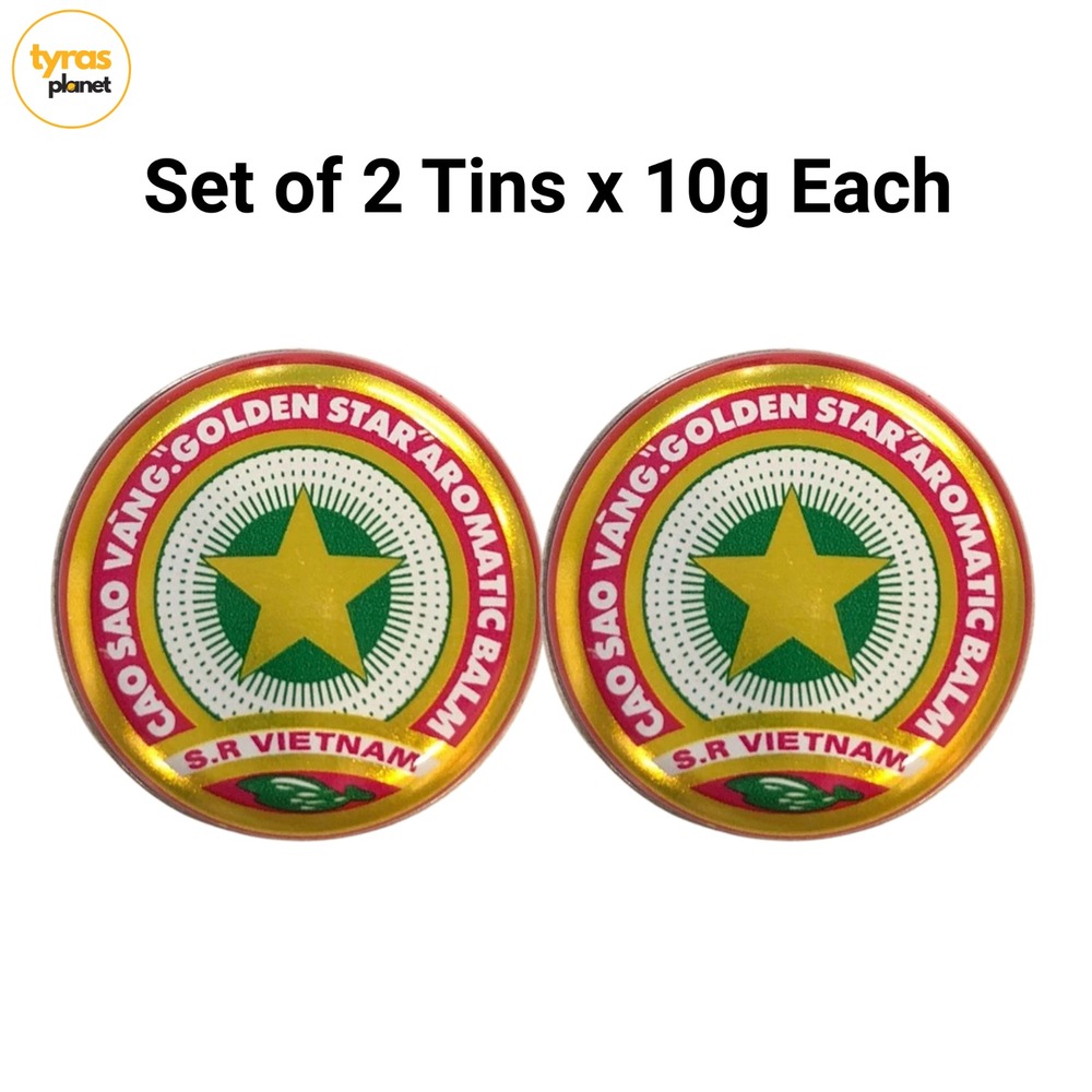 LOT OF 2 - Golden Star Balm Cao Sao Vang Vietnam 10g Tin Original Pain Relief